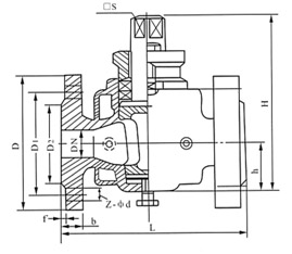 二通保溫旋塞閥結(jié)構(gòu)示意圖 二通保溫旋塞閥結(jié)構(gòu)示意圖