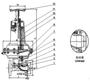 EG6B41W(無襯里)、EG6B41J(襯膠) 氣動(dòng)隔膜閥(常閉型)