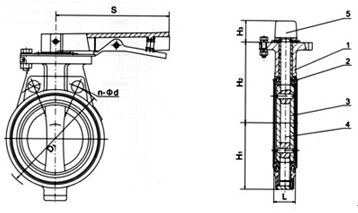 D71X(半襯)、D71J、D71H/Fs(全襯)襯夾襯膠蝶閥外形尺寸圖