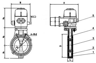 D371X(半襯)、D371J、971J、D9671J/Fs(全襯)電動(dòng)對夾襯膠蝶閥