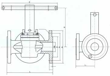 L型三通卡套旋塞閥結(jié)構(gòu)圖 L型三通卡套旋塞閥結(jié)構(gòu)圖