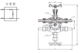 QFF3流量計平衡閥結(jié)構(gòu)示意圖 QFF3流量計平衡閥結(jié)構(gòu)示意圖